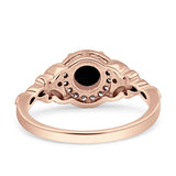 Art Deco Round Engagement Ring Cubic Zirconia 925 Sterling Silver