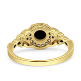 Art Deco Round Engagement Ring Cubic Zirconia 925 Sterling Silver