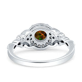 Art Deco Round Engagement Ring Cubic Zirconia 925 Sterling Silver