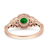 Art Deco Round Engagement Ring Cubic Zirconia 925 Sterling Silver