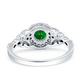 Art Deco Round Engagement Ring Cubic Zirconia 925 Sterling Silver