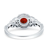 Art Deco Round Engagement Ring Cubic Zirconia 925 Sterling Silver