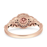 Art Deco Round Engagement Ring Cubic Zirconia 925 Sterling Silver