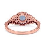 Halo Vintage Style Round Natural Aquamarine Engagement Ring
