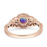 Art Deco Round Engagement Ring Cubic Zirconia 925 Sterling Silver