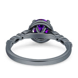 Halo Round Engagement Ring Cubic Zirconia 925 Sterling Silver