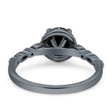 Halo Round Engagement Ring Cubic Zirconia 925 Sterling Silver