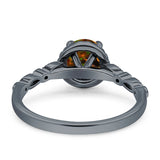 Halo Round Engagement Ring Cubic Zirconia 925 Sterling Silver