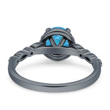 Halo Round Engagement Ring Cubic Zirconia 925 Sterling Silver