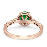 Halo Round Engagement Ring Cubic Zirconia 925 Sterling Silver