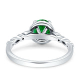 Halo Round Engagement Ring Cubic Zirconia 925 Sterling Silver