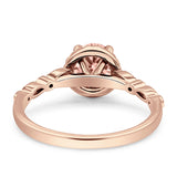 Halo Round Engagement Ring Cubic Zirconia 925 Sterling Silver