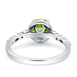 Halo Round Engagement Ring Cubic Zirconia 925 Sterling Silver