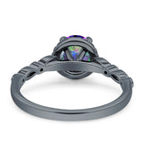 Halo Round Engagement Ring Cubic Zirconia 925 Sterling Silver