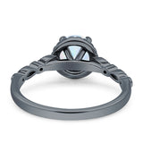 Halo Round Engagement Ring Cubic Zirconia 925 Sterling Silver