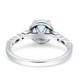 Halo Round Engagement Ring Cubic Zirconia 925 Sterling Silver