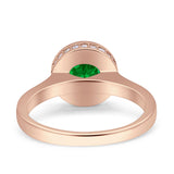 Bezel Set Solitaire Hidden Halo Round Engagement Ring Cubic Zirconia 925 Sterling Silver