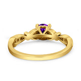 Heart Filigree Art Deco Wedding Bridal Ring Round Simulated Cubic Zirconia 925 Sterling Silver