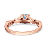 Heart Filigree Art Deco Wedding Bridal Ring Round Simulated Cubic Zirconia 925 Sterling Silver