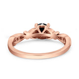 Heart Filigree Art Deco Wedding Bridal Ring Round Simulated Cubic Zirconia 925 Sterling Silver