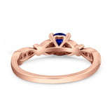 Heart Filigree Art Deco Wedding Bridal Ring Round Simulated Cubic Zirconia 925 Sterling Silver
