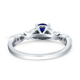 Heart Filigree Art Deco Wedding Bridal Ring Round Simulated Cubic Zirconia 925 Sterling Silver