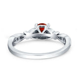 Heart Filigree Art Deco Wedding Bridal Ring Round Simulated Cubic Zirconia 925 Sterling Silver