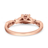 Heart Filigree Art Deco Wedding Bridal Ring Round Simulated Cubic Zirconia 925 Sterling Silver