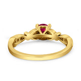 Heart Filigree Art Deco Wedding Bridal Ring Round Simulated Cubic Zirconia 925 Sterling Silver