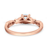 Heart Filigree Art Deco Wedding Bridal Ring Round Simulated Cubic Zirconia 925 Sterling Silver