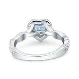 Art Deco Heart Infinity Wedding Bridal Ring Simulated Cubic Zirconia 925 Sterling Silver