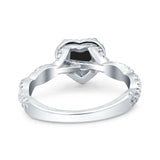 Art Deco Heart Infinity Wedding Bridal Ring Simulated Cubic Zirconia 925 Sterling Silver