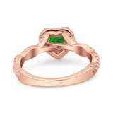 Art Deco Heart Infinity Wedding Bridal Ring Simulated Cubic Zirconia 925 Sterling Silver