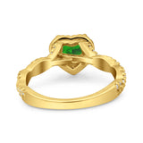 Art Deco Heart Infinity Wedding Bridal Ring Simulated Cubic Zirconia 925 Sterling Silver