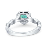 Art Deco Heart Infinity Wedding Bridal Ring Simulated Cubic Zirconia 925 Sterling Silver