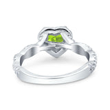 Art Deco Heart Infinity Wedding Bridal Ring Simulated Cubic Zirconia 925 Sterling Silver
