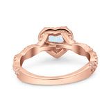 Art Deco Heart Infinity Wedding Bridal Ring Simulated Cubic Zirconia 925 Sterling Silver