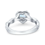 Art Deco Heart Infinity Wedding Bridal Ring Simulated Cubic Zirconia 925 Sterling Silver