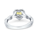 Art Deco Heart Infinity Wedding Bridal Ring Simulated Cubic Zirconia 925 Sterling Silver