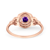 Art Deco Wedding Bridal Ring Marquise Design Round Simulated Cubic Zirconia 925 Sterling Silver