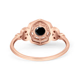 Art Deco Wedding Bridal Ring Marquise Design Round Simulated Cubic Zirconia 925 Sterling Silver