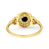 Art Deco Wedding Bridal Ring Marquise Design Round Simulated Cubic Zirconia 925 Sterling Silver