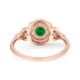 Art Deco Wedding Bridal Ring Marquise Design Round Simulated Cubic Zirconia 925 Sterling Silver