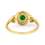 Art Deco Wedding Bridal Ring Marquise Design Round Simulated Cubic Zirconia 925 Sterling Silver