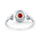 Art Deco Wedding Bridal Ring Marquise Design Round Simulated Cubic Zirconia 925 Sterling Silver