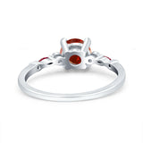 Vintage Style Round Bridal Wedding Engagement Ring Marquise Ruby Simulated Cubic Zirconia 925 Sterling Silver