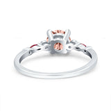 Vintage Style Round Bridal Wedding Engagement Ring Marquise Ruby Simulated Cubic Zirconia 925 Sterling Silver