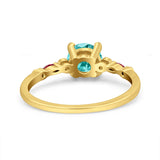 Vintage Style Round Bridal Wedding Engagement Ring Marquise Ruby Simulated Cubic Zirconia 925 Sterling Silver