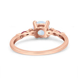 Vintage Style Round Bridal Wedding Engagement Ring Marquise Ruby Simulated Cubic Zirconia 925 Sterling Silver