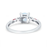 Vintage Style Round Bridal Wedding Engagement Ring Marquise Ruby Simulated Cubic Zirconia 925 Sterling Silver